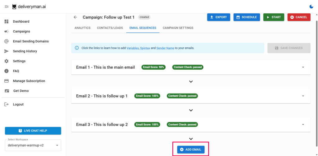 email follow up sequence
